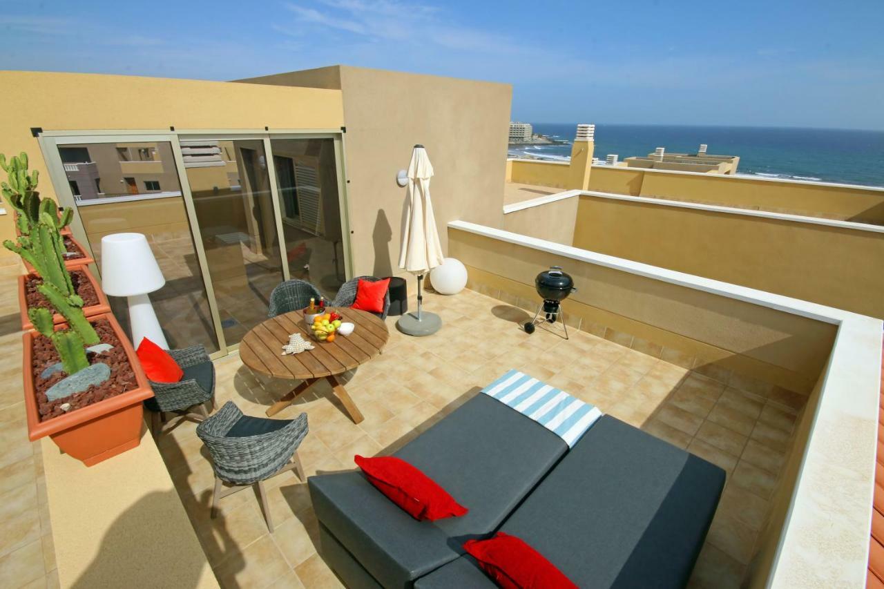 La Perla By Rentmedano Superb Luxury Duplex, Private Roof Terrace, Ocean View, Pool, Wifi And Parking Leilighet El Médano Eksteriør bilde